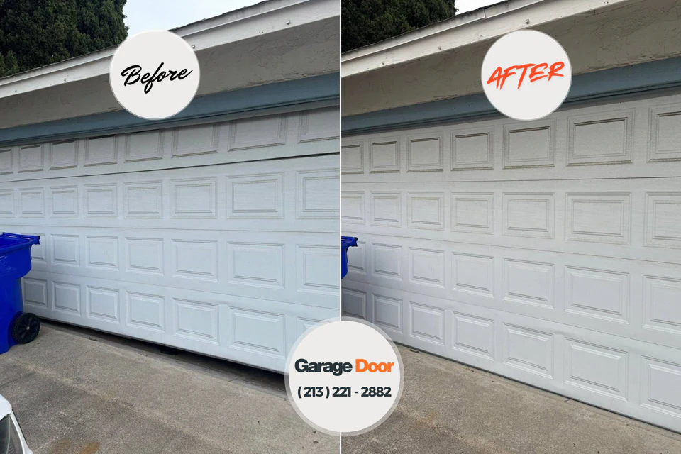 Before and after: garage door repair Waterloo, IN